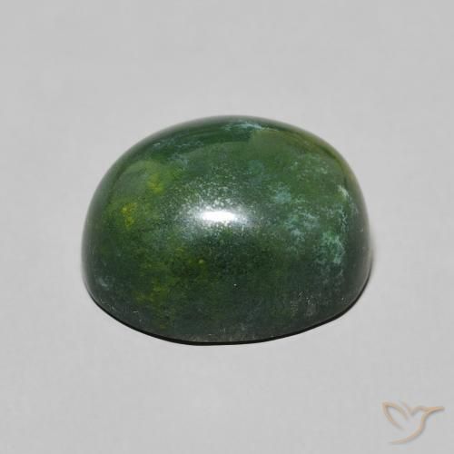 Pedra de Sangue verde escuro Natural 8.75ct, oval, Opaco