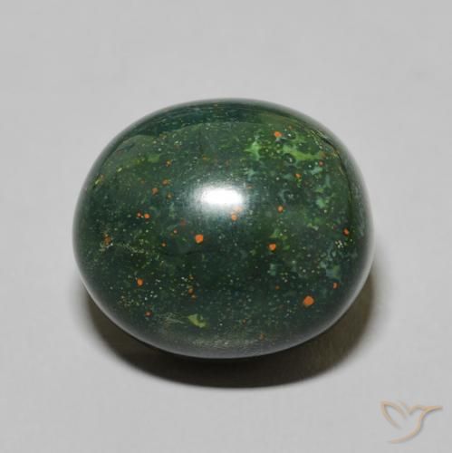 11.19ct Natural Verde médio Pedra de Sangue, oval, Opaco