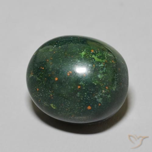 Pedra de Sangue Verde médio Natural 11.19ct, oval, Opaco