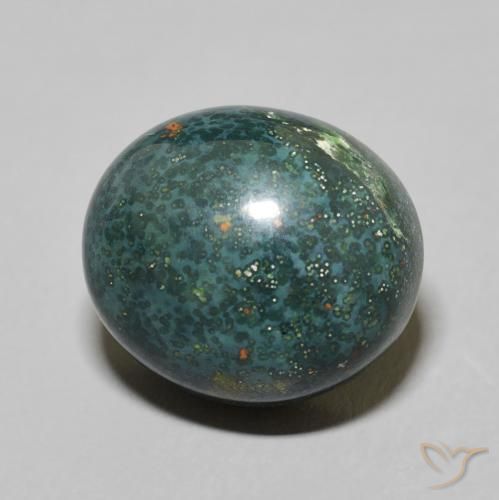 Pedra de Sangue Verde escuro médio Natural 9.08ct, oval, Opaco