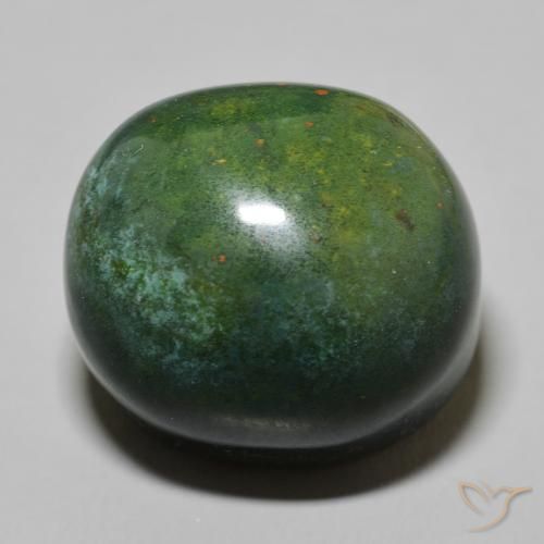 47.84ct Natural Verde médio Pedra de Sangue, oval, Opaco