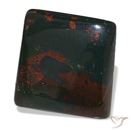 Pedra de sangue verde natural 19,71ct, quadrado, opaco