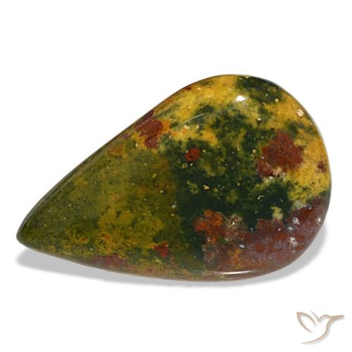 12.99ct verde pedra de sangue, formato de pêra, opaco