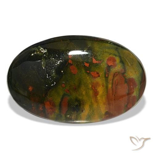 16.90ct verde pedra de sangue, oval, opaco