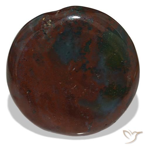 Pedra de sangue verde natural 40,45ct, corte redondo, opaco