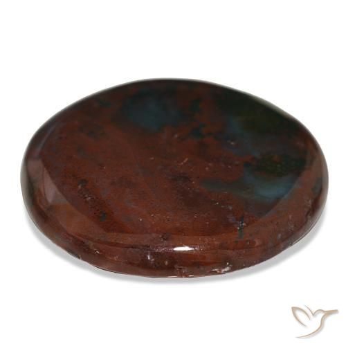 Pedra de sangue verde natural 40,45ct, corte redondo, opaco