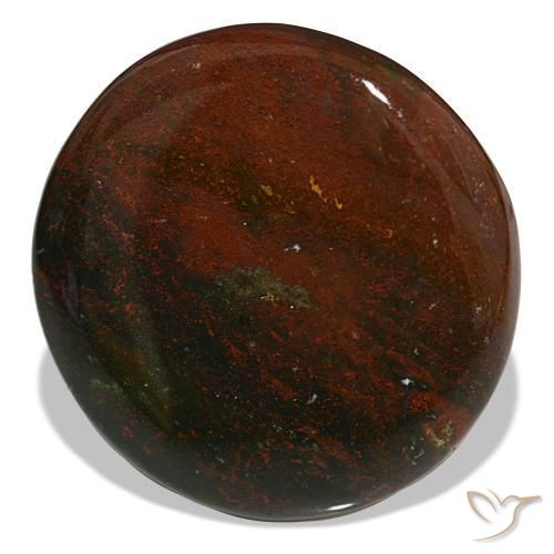 Pedra de sangue verde natural 39,86ct, corte redondo, opaco
