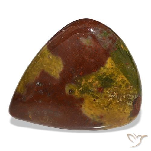 Pedra de sangue multicolorido natural 26,50ct, formato de pêra, opaco