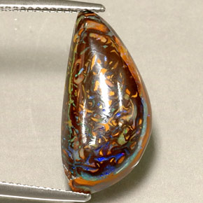 Opala boulder multicolorido natural 10,16ct, forma extravagante, opaco