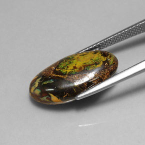 Opala boulder multicolorido natural 11,02ct, forma extravagante, opaco