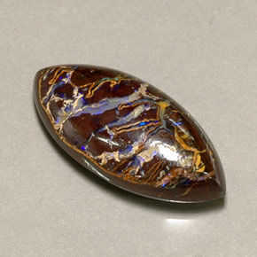 Opala boulder multicolorido natural 12,35ct, marquise, opaco