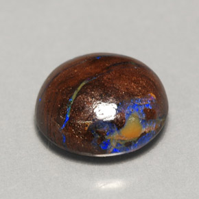 Opala boulder multicolorido natural 3,11ct, corte redondo, opaco