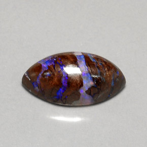 Opala boulder multicolorido natural 5,80ct, marquise, opaco