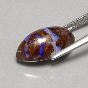 Opala boulder multicolorido natural 5,80ct, marquise, opaco