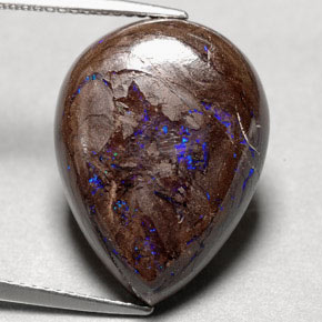 Opala boulder multicolorido natural 14,97ct, formato de pêra, opaco