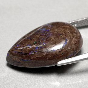 Opala boulder multicolorido natural 14,97ct, formato de pêra, opaco