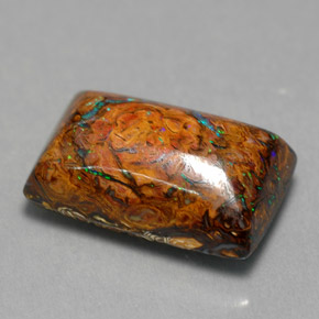 Opala boulder multicolorido natural 5,30ct, baguete, opaco