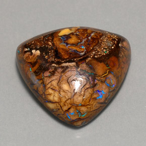 Opala boulder multicolorido natural 17,44ct, trillion, opaco