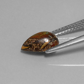 Opala boulder multicolorido natural 1,88ct, formato de pêra, opaco