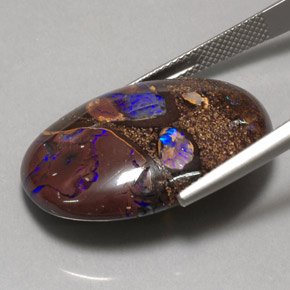 Opala de Pedra Multicolorido Natural 32.09ct, Corte Oval, Opaco