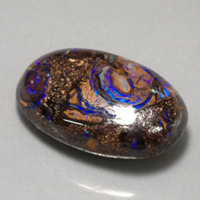 Opala de Pedra Multicolorido Natural 17.91ct, Corte Oval, Opaco