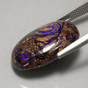 Opala de Pedra Multicolorido Natural 17.91ct, Corte Oval, Opaco