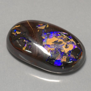 Opala boulder multicolorido natural 14,18ct, corte oval, opaco
