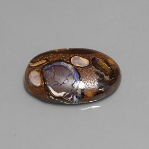 Opala boulder multicolorido natural 9,28ct, corte oval, opaco
