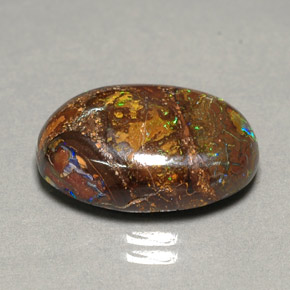 Opala de Pedra Multicolorido Natural 10.06ct, Corte Oval, Opaco