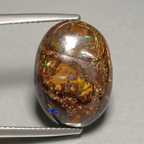 Opala de Pedra Multicolorido Natural 10.06ct, Corte Oval, Opaco