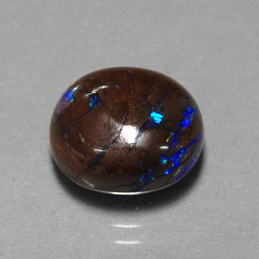 Opala boulder multicolorido natural 5,30ct, corte oval, opaco