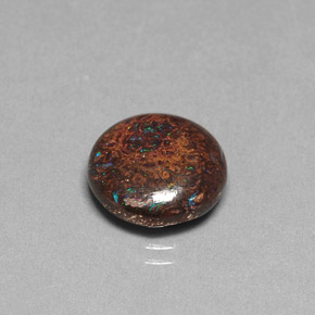 Opala boulder multicolorido natural 4,97ct, corte redondo, opaco