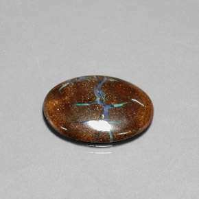 Opala boulder multicolorido natural 11,05ct, corte oval, opaco
