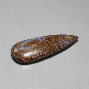 Opala boulder multicolorido natural 26,52ct, formato de pêra, opaco