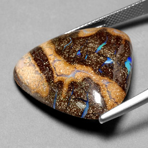 Opala boulder multicolorido natural 25,23ct, trillion, opaco