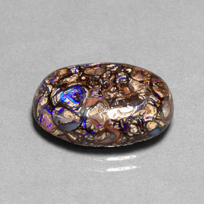 Opala boulder multicolorido natural 8,36ct, corte oval, opaco