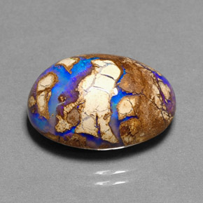 Opala boulder multicolorido natural 11,68ct, corte oval, opaco