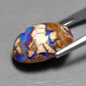 Opala boulder multicolorido natural 11,68ct, corte oval, opaco