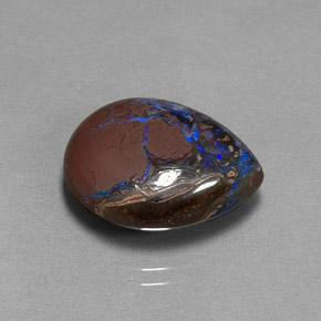 Opala boulder multicolorido natural 10,37ct, formato de pêra, opaco