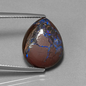 Opala boulder multicolorido natural 10,37ct, formato de pêra, opaco