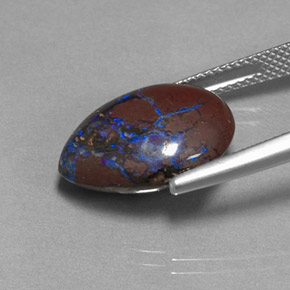 Opala boulder multicolorido natural 10,37ct, formato de pêra, opaco