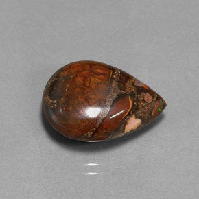 Opala boulder multicolorido natural 11,35ct, formato de pêra, opaco