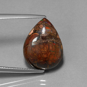 Opala boulder multicolorido natural 11,35ct, formato de pêra, opaco