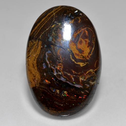 Opala boulder multicolorido natural 33,36ct, corte oval, opaco