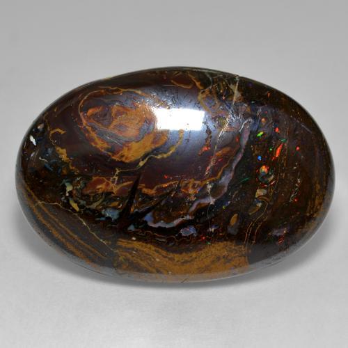 Opala boulder multicolorido natural 33,36ct, corte oval, opaco