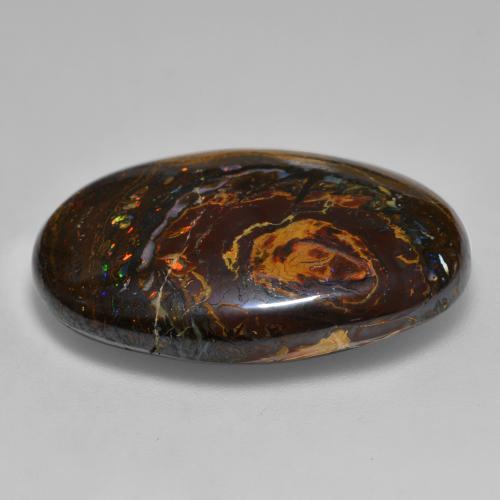 Opala boulder multicolorido natural 33,36ct, corte oval, opaco