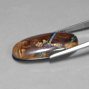 Opala de Pedra Multicolorido Natural 18.40ct, Corte Oval, Opaco