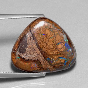 Opala boulder multicolorido natural 16,78ct, trillion, opaco