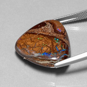 Opala boulder multicolorido natural 16,78ct, trillion, opaco