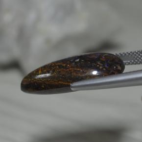 Opala boulder multicolorido natural 17,27ct, formato de pêra, opaco